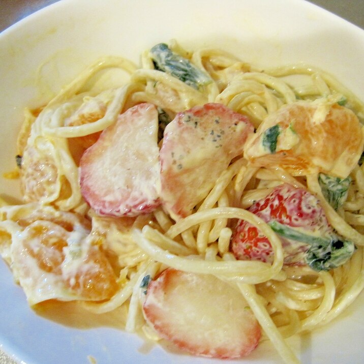 苺とみかんのパスタサラダ レシピ 作り方 By Yukkiy8 楽天レシピ